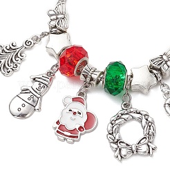 Christmas Theme Glass & Alloy European Beads Bracelets for Women&nbsp;BJEW-JB11198-02