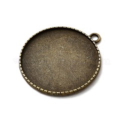 Tibetan Alloy Carved Leaf Pendant Cabochon Bezel Settings&nbsp;TIBEP-M018-86AB-NF