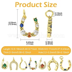 7Pcs 7 Styles Brass Micro Pave Cubic Zirconia Pendants&nbsp;ZIRC-CJ0003-37
