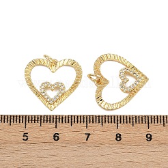 Brass Micro Pave Clear Cubic Zirconia Pendants&nbsp;ZIRC-I367-14G-06