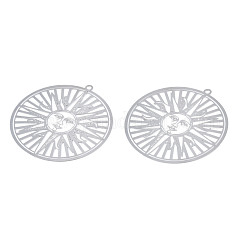 Non-Tarnish 201 Stainless Steel Filigree Big Pendants&nbsp;STAS-S118-043