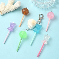 20Pcs 2 Styles Luminous Translucent Resin Big Pendants&nbsp;RESI-YW0001-55
