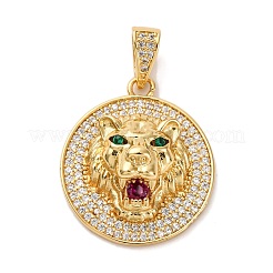 Brass Micro Pave Cubic Zirconia Pendants&nbsp;KK-U076-05G