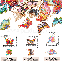 48Pcs 12 Style Alloy Enamel Printed Pendants&nbsp;ENAM-OC0001-10
