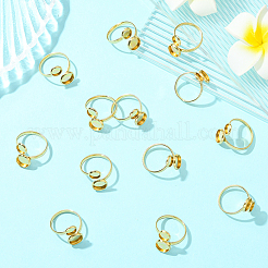 16Pcs 304 Stainless Steel Open Cuff Ring Findings&nbsp;STAS-BBC0008-17