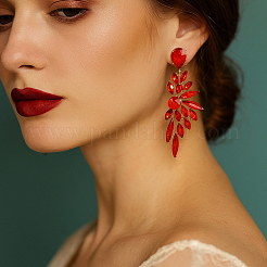 3 Pairs 3 Colors Resin Wing Dangle Stud Earrings&nbsp;EJEW-GO0003-24