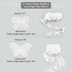 2 Yards 2 Styles Bowknot Lace Edge Trim Ribbon&nbsp;OCOR-NB0001-39