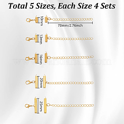 20Pcs 5 Style Brass Slide On End Clasp Tubes&nbsp;HJEW-PH02014