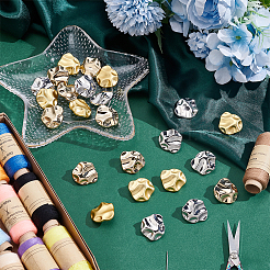24Pcs 3 Colors 1-Hole Alloy Shank Buttons&nbsp;BUTT-UN0001-38