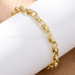 Brass Cable Chain Bracelets for Women Men&nbsp;BJEW-K273-02G