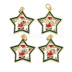 Christmas Themed Brass Micro Pave Cubic Zirconia Pendants&nbsp;X-ZIRC-L101-05G