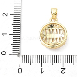 Brass Micro Pave Cubic Zirconia Pendants&nbsp;KK-D357-40G