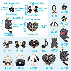 30Pcs 15 Styles Alloy Enamel Charms&nbsp;ENAM-TA0009-01