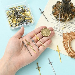 60Pcs 4 Styles Tibetan Style Alloy Pendants&nbsp;FIND-YW0012-79