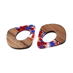 Transparent Resin and Walnut Wood Pendants&nbsp;RESI-T057-07F
