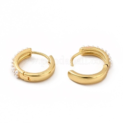 Acrylic Pearl Beaded Hoop Earrings&nbsp;EJEW-K093-10G