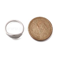 Textured Leaf 304 Stainless Steel Finger Ring for Women&nbsp;RJEW-L126-02B-P