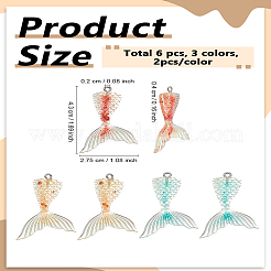 6Pcs 3 Colors Transparent Resin Pendants&nbsp;RESI-LP0001-23