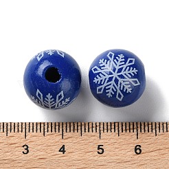 Printed Wood European Beads&nbsp;WOOD-Z002-08B