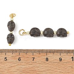 Halloween Handmade Porcelain & Electroplate Non-magnetic Synthetic Hematite Pendants&nbsp;PALLOY-JF06071
