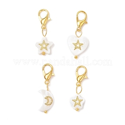 4Pcs Natural Sea Shell Pendant Decorations&nbsp;HJEW-JM03947-01