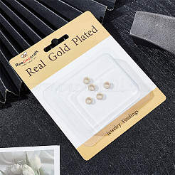 5Pcs Brass Micro Pave Cubic Zirconia Rondelle European Beads&nbsp;ZIRC-BBC0002-50