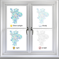 16 Sheets 4 Styles Waterproof PVC Colored Laser Stained Window Film Static Stickers&nbsp;DIY-WH0314-075