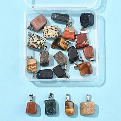 20Pcs 10 Styles Natural & Synthetic Mixed Gemstone Pendants&nbsp;G-FS0005-93P-02