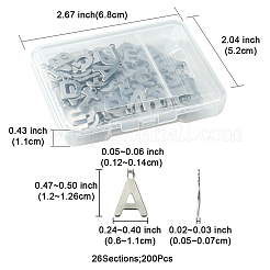 200Pcs 26 Style 201 Stainless Steel Charms&nbsp;STAS-FS0001-44