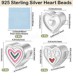 3Pcs 3 Styles Sterling Silver Beads&nbsp;STER-BBC0009-11