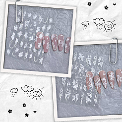 4Pcs 4 Styles Flower Pattern Self Adhesive PET Nail Art Stickers Decals&nbsp;MRMJ-SP0001-22