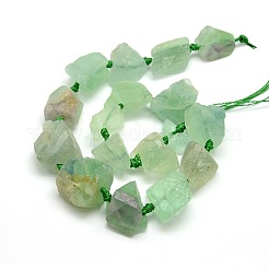 Raw Rough Natural Fluorite Nuggets Bead Strands&nbsp;G-L176-02
