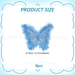 9Pcs Butterfly Polyester Computerized Embroidery Cloth Iron on Sew on Patches&nbsp;PATC-DR0001-08B