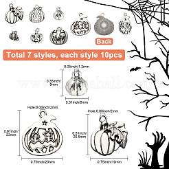70Pcs 7 Style Tibetan Style Alloy Pendants&nbsp;FIND-SC0019-39