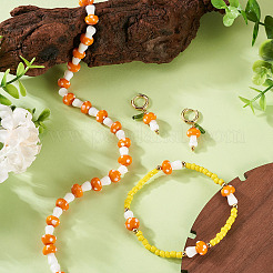 1Strand Handmade Lampwork Beads Strands&nbsp;LAMP-TA0001-84E