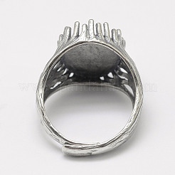 Adjustable Thailand 925 Sterling Silver Solitaire Ring Settings&nbsp;STER-P033-30AS