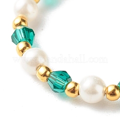 Imitate Austrian Crystal Bicone Glass Beaded Finger Rings&nbsp;RJEW-TA00003-02