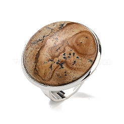 Natural & Synthetic Gemstone Round Adjustable Rings&nbsp;RJEW-K371-09S