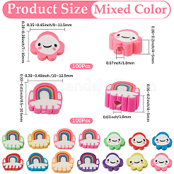 200Pcs 2 Styles Handmade Polymer Clay Beads&nbsp;CLAY-PA0001-53