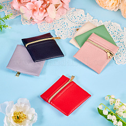 6Pcs 6 Colors Imitation Leather Jewelry Storage Zipper Bags&nbsp;ABAG-TA0001-66A