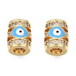 Brass Micro Pave Cubic Zirconia Beads&nbsp;KK-N227-90C