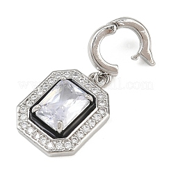 Brass Micro Pave Cubic Zirconia Pendants&nbsp;LS-KK-K413-08P