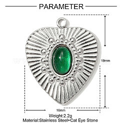 304 Stainless Steel Glass Pendants&nbsp;GLAA-OY001-38P
