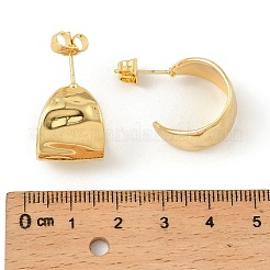 Brass C-Shaped Stud Earrings&nbsp;EJEW-F389-24G