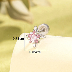 Brass Pave Cubic Zirconia Star Cartilage Earrings&nbsp;FS-WGEAB67-02