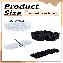 4 Pairs 2 Styles Polyester Elastic Garters&nbsp;DIY-LP0001-54