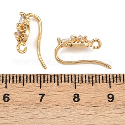 Brass Micro Pave Clear Cubic Zirconia Oval Earring Hooks&nbsp;KK-A274-02G