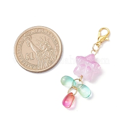 3Pcs Star Teardrop Glass Beads Pendant Decorations&nbsp;HJEW-JM04132