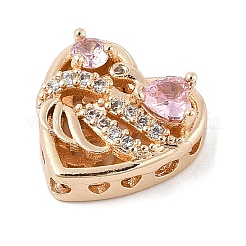 Brass Micro Pave Cubic Zirconia Beads&nbsp;KK-K297-32G-01