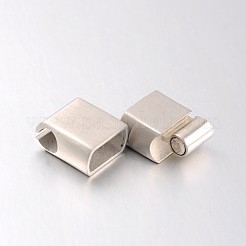 Tarnish Resistant Mixed Styles Glazed or Matte Rectangle 304 Stainless Steel Magnetic Necklace Clasps&nbsp;STAS-N057-34